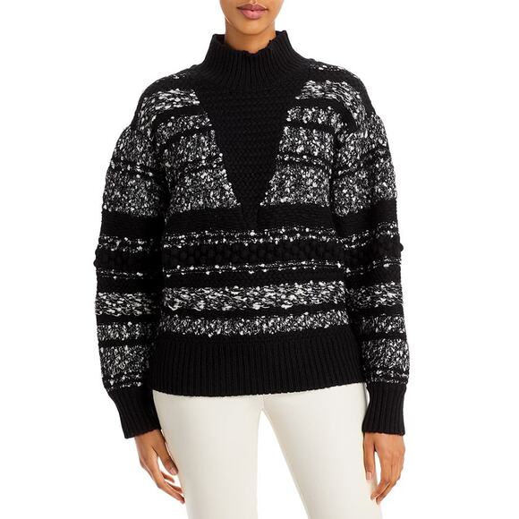 Iro 'Alpaco' Black Wool Chunky Mockneck Sweater Size XXS - Picture 1 of 5